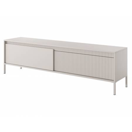 Komoda RTV ryflowane fronty SONEO beżowa